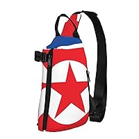 Korean Flag Print Crossbody Backpack Cross Pack Lightweight Sling Bag Travel, Hiking