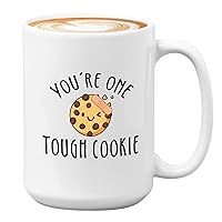 Cookie Lover Coffee Mug - You're One Tough Cookie - Get Well Soon Food Cooking Kitchen Cake Chocolate Chip Biscuit Baker Home 15oz White