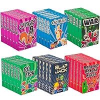 Regal Games Card Games for Kids - Go Fish, Crazy 8's, Old Maid, Slap Jack, Monster Memory Match, War - Simple & Fun Classic Family Table Games - Games May Vary (6 Card Games x 6 Sets)
