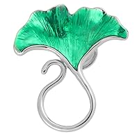 Green Ginkgo Leaf Magnetic Glasses Holder Brooch Pin Jewelry