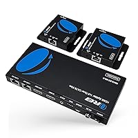OREI 1x2 HDMI Over Ethernet Extender Splitter Over CAT6/7 Ethernet Cable Up to 165 ft - 1 in 2 Out, 1080P, PoC, IR Control, EDID, HDMI Loop Out (HD12-EX165-K)