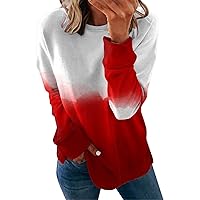 Long Sleeve Shirts for Women Crew Neck Trendy Shirt Casual Sweatshirts Loose Sweater Tops Printed Blouse Pullover