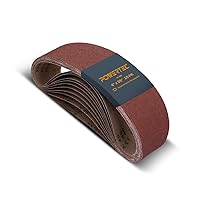 POWERTEC 110680 4 x 36 Inch Sanding Belts, 80 Grit Aluminum Oxide Belt Sander Sanding Belt, Sandpaper for Belt and Disc Sander, 10 Pack