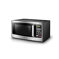 TOSHIBA EM925A5A-SS Countertop Microwave Oven, 0.9 Cu Ft With 10.6 Inch Removable Turntable, 900W, 6 Auto Menus, Mute Function & ECO Mode, Child Lock, LED Lighting, Stainless Steel