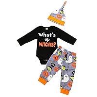 Baby ' Boy Clothes Newborn Infant Baby Boys Girls Halloween Long Sleeve Letter Romper Tops 4t (Black, 12-18 Months)