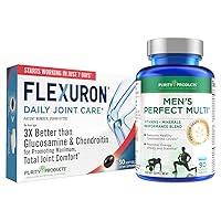 Purity Products Bundle - Men's Perfect Multi + Flexuron Joint Formula Men's Multi Supports Healthy Vitality, Energy +More - Flexuron - 3X Better Than Glucosamine & Chondroitin - 30 Day Supply