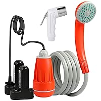 KEDSUM Portable Shower, Portable Camp Shower Pump with Rechargeable Battery, Portable Shower for Camping, Portable Outdoor Shower Head for Camping, Hiking, Traveling(+ Handheld Sprayer)
