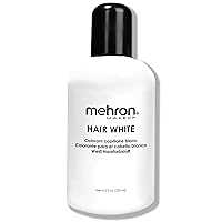 Mehron Makeup Hair White | Washable White Hair Dye | Temporary Hair Color for Theatre, Cosplay, & Halloween 4.5 oz (133 ml) (White)