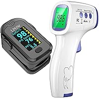 Forehead Thermometer for Adults and Bluetooth Pulse Oximeter Fingertip, OLED Display