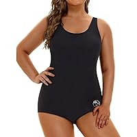 Aqua Eve Plus Size Swimsuits Athletic One Piece Bathing Suit for Women Tummy Control Slimming Swimwear