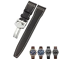 Leather Watchband 20mm 21mm 22mm Suitable for IWC Big Pilot Spitfir Mark 18 Portfino Calfskin Black Watch Strap