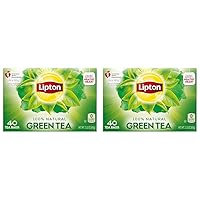 Green Tea Bags, Hot or Iced, 40 Count (Pack of 2)