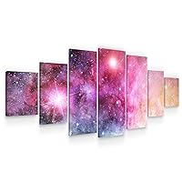 Startonight Huge Canvas Wall Art Colorful Galaxy - Large Framed Set of 7 40