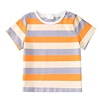 Women Winter Tops Kids Toddler Baby Boy Girls Multicolor Stripe Print Short Sleeve T Shirt Tops Girl Clothes 5 6