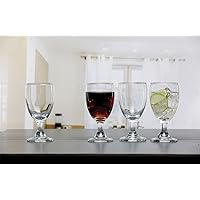 Circleware Basic Red Wine Glasses, Set of 4, Home Entertainment Party Dining Beverage Drinking Cups for Water, Liquor, Whiskey, Beer, Juice and Farmhouse Decor Gifts, 10.5oz, Clear