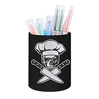 Skull Chef Pencil Pen Holder Stand for Desk Makeup Brush Cup Organizer Office Supplies