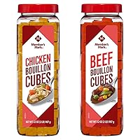 2 Pack: Member's Mark's Chicken Bouillon Cubes and Beef Bouillon Cubes Variety Pack, 32 Oz Each, 1 of Each Flavor. (Bundle of 2), 227 Cubes Per Container