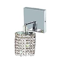Elegant Lighting 1281W-S-R-Cl/Rc Royal Cut Mini 1-Light Wall Sconce, Finished in Chrome with Clear Crystals