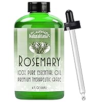 Rosemary Essential Oil - Therapeutic Grade for Aromatherapy, Diffuser, Hair Growth, Soap Making, Dropper - 4 fl oz