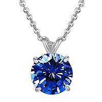 Adabele Authentic Sterling Silver Birthstone Necklace 0.84 Carat 2 Carat Cubic Zirconia Created Diamond Gemstone Tarnish Resistant Hypoallergenic Nickel Free Women Jewelry