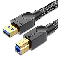 USB 3.0 Cable B Male to USB A Data Cable USB 3 Type B Cord Compatible with Docking Station, External Hard Drivers, Scanner and More-Black (33feet/10m)