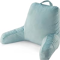 Reading Pillow for Bed Adult, Back Support Pillow with Arms, Back Rest Pillow for Sitting in Bed, Floor Pillow with Pockets and Removable Washable Cover.