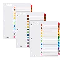 Oxford OneStep Binder Dividers, 12 Tab Numeric Divider Sets, Customizable Table of Contents, Reversible Multicolor Tabs, Numbered 1–12, 3 Sets (89403)