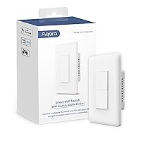 Smart Light Switch (with Neutral, Double Rocker), Requires AQARA HUB, Zigbee Switch, Remote Control and Set Timer for Home Automation, Compatible with Alexa, Apple HomeKit