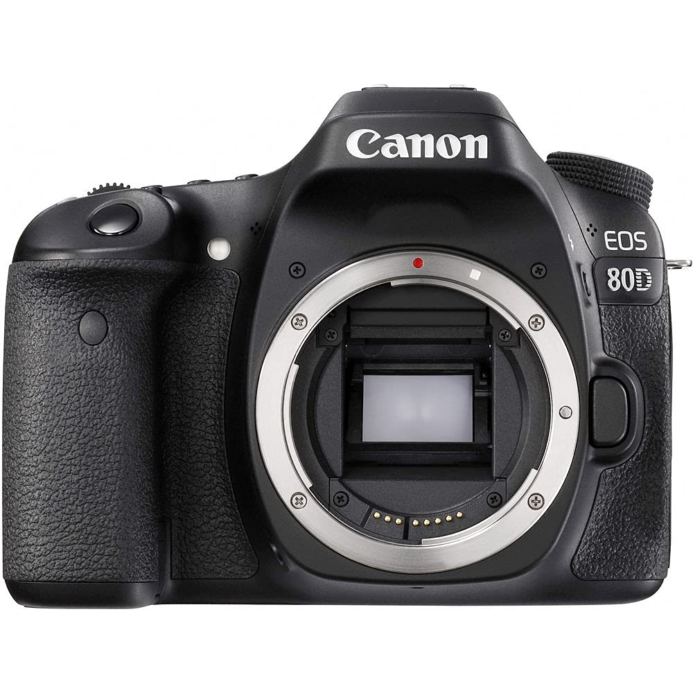 Canon EOS 80D DSLR Camera (Body Only) (1263C004) + 4K Monitor + Canon EF 50mm Lens + Pro Mic + Pro Headphones + 2 x 64GB Card + Case + Filter Kit + Corel Photo Software + More (Renewed)