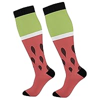 Knee High Compression Socks For Women Men's Compression Socks for Teens Watermelon Pattern