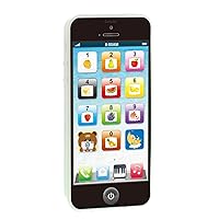 Learning Smart Phone Toy Black Music Lullaby Song Touch Screen USB Recharable Cell Phone Mobile Yphone for Toddler Baby