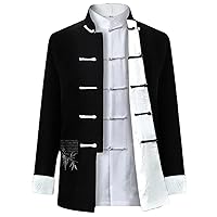 Chinese Traditional Style Double-Faced Tang Suit Men's Embroidered Hanfu Men's Kung Fu Top Jacket Cheongsam Year Coat