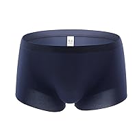 Men's Ice Silk Briefs Soft and Breathable Underwear Comfort Waistband Solid Color Boxers Sexy Low Waist Underwear
