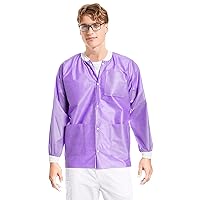 ValuMax 3630PP4XL Extra-Safe, Wrinkle-Free, Noble Looking Disposable SMS Hip Length Jacket, Purple, 4XL, Pack of 10
