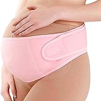 CUSMA Maternity Belt - Comfortable Pregnancy Support for Back & Pelvic Pain Relief with Adjustable Straps. Ergonomic Shape, Breathable Fabric,Pink,L