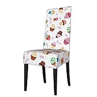 Delicious Cupcakes Print Protection Cover for Dining Chair Stretchy for Home Normal and High Back Chairs
