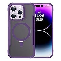 Case for iPhone 15 Pro Max/15 Pro/15 Plus/15, Magnetic Kickstand 2 in 1 Case with Lens Protective Edge Anti-Slip Support Wireless Charging Cover,Grey,15 Pro Max''
