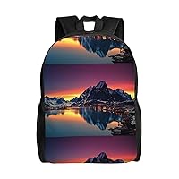 Norway Islands Printed Backpack Lightweight Laptop Bag Casual Daypack for Office Outdoor Travel