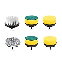 POCKET PANDA Dish Gun Electric Spin Brushes Replaceable Heads 6 Pcs,1300RPM Heavy Duty Handheld Brush, Automatic Hand Held Cordless Battery Power Cleaning Buddy, Shower Cleaner