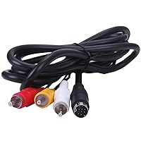 HDE AV Cable for Sega Genesis 2 and 3 Consoles RCA Composite Audio Video Cable Connection MK-1461 and MK-1631 Systems (6 ft)