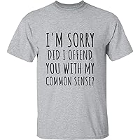 I'm Sorry Did I Offend You with My Common Sense Tshirt - Sarcasm - Birthday - Colleague Gift - Funny Tee - Workplace - Hilarious - Sport Grey - XL