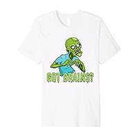 Got Brains? Hungry Zombie Funny Halloween Cartoon Zombies Premium T-Shirt