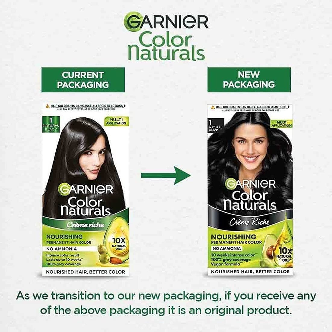 Garnier Color Naturals Nourishing Permanent Hair Color Cream - Natural Black 1 Set