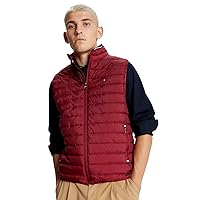 Tommy Hilfiger Men's Ultra Soft Lightweight Quilted Puffer Packable Vest, Rouge, M