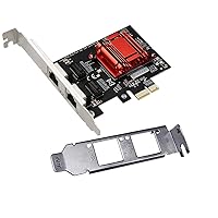 Dual-Port PCIe Gigabit Network Card 1000M PCI Express Ethernet Adapter with Intel 82575/82576 Two Ports LAN NIC Card for Support PXE for Windows/Windows Server/Linux/Freebsd/DOS with Low Profile