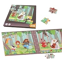 Magnetic Jigsaw Puzzles for Kids Ages 3-8,60 Pieces of Puzzles&Tri-Fold Magnetic Combination Book，Educational Toys Including Magnetic Plates, Gift for Toddlers Boys Girls