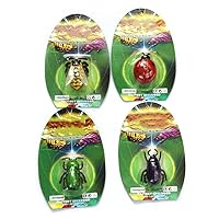 Zerone Mini Plastic Battle Bugs Toys for Cats, Electronic Battery Powered Toys for Kids 6+, Simulation Electric Toy with Vibrating Antennae (Green)