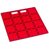 Playmags Super Durable Building Stabilizer Tile with Carrying Handle for Easy Play, 12 x 12. Great add on to All Magnet Tiles Sets, Works with All Leading Brands (1 Pack - Colors May Vary)