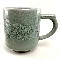 Tea Coffee Milk Mug Cup Thai Pattern Green Celadon Ceramic Pottery Gift Souvenir Collectible Collection