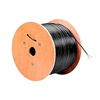 Monoprice Cat5e Ethernet Bulk Cable - Network Internet Cord - Solid, 350Mhz, UTP, Pure Bare Copper Wire, Outdoor, 24AWG, No Logo, 1000ft, Black